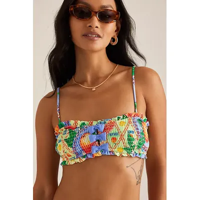 Damson Madder Jessie Smocked Bow Bikini Top
