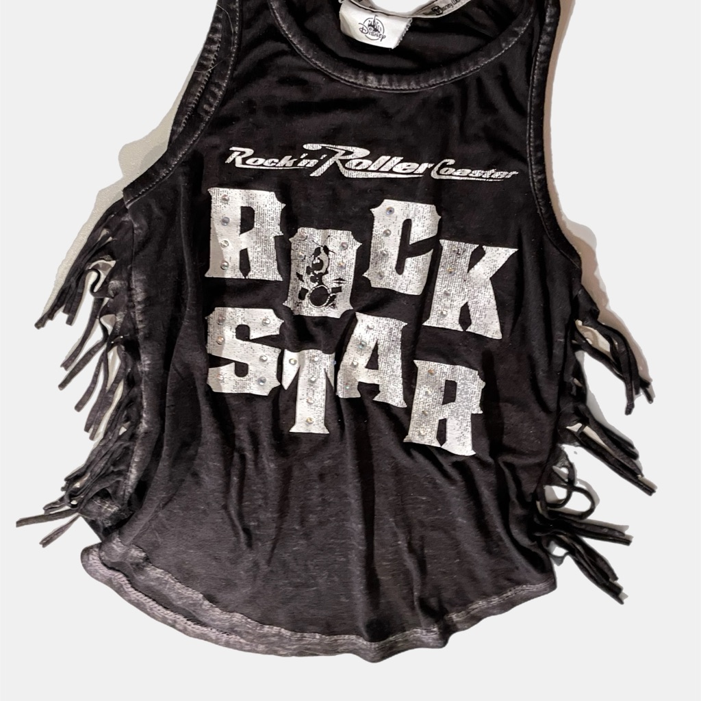 Disney Shirts & Tops | Kids 5/6 Disney Rock Star Kids Fringe Tank Top - Black | Color: Black | Size: Sg