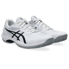 Tennisschuh ASICS "GAME FF CLAY", Gr. 45, schwarz-weiß (weiß, schwarz), Textil, Synthetik, sportlich, Schuhe, für Sandplätze, Clay, All-Court