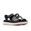 Sandale CLARKS "Tuscan Strap", Damen, Gr. 37, schwarz (schwarz leather), Leder, sportlich, Schuhe, Sandalette, Flats, Sommerschuh mit Plateausohle