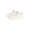 Plateausneaker TOMMY JEANS "TJW FOXING FLATFORM LC", Damen, Gr. 38, weiß (ivory), Baumwolle, sportlich, Schuhe, Freizeitschuh, Halbschuh, Schnürschuh im Jeans-Look