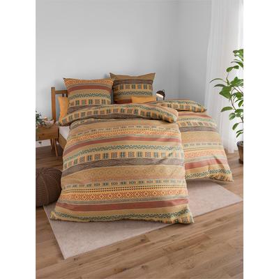 Bettwäsche DORMISETTE Gr. 5, orange (terra, bedruckt), B/L: 135cm x 200cm, 2-teilige Garnitur St., 2-teilige Garnitur St., Renforcé, B/L: 40cm x 80cm, Renforcu00e9, 100% Baumwolle, Bettwäsche Image