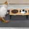 1 Stück Indoor Pet Feeder Erhöhter Katzennapf Boden Doppelschüssel Katzenfutterspender 15 ° Tilt Raise Dog Bowl Rack Tragbare Haustiergebnisse