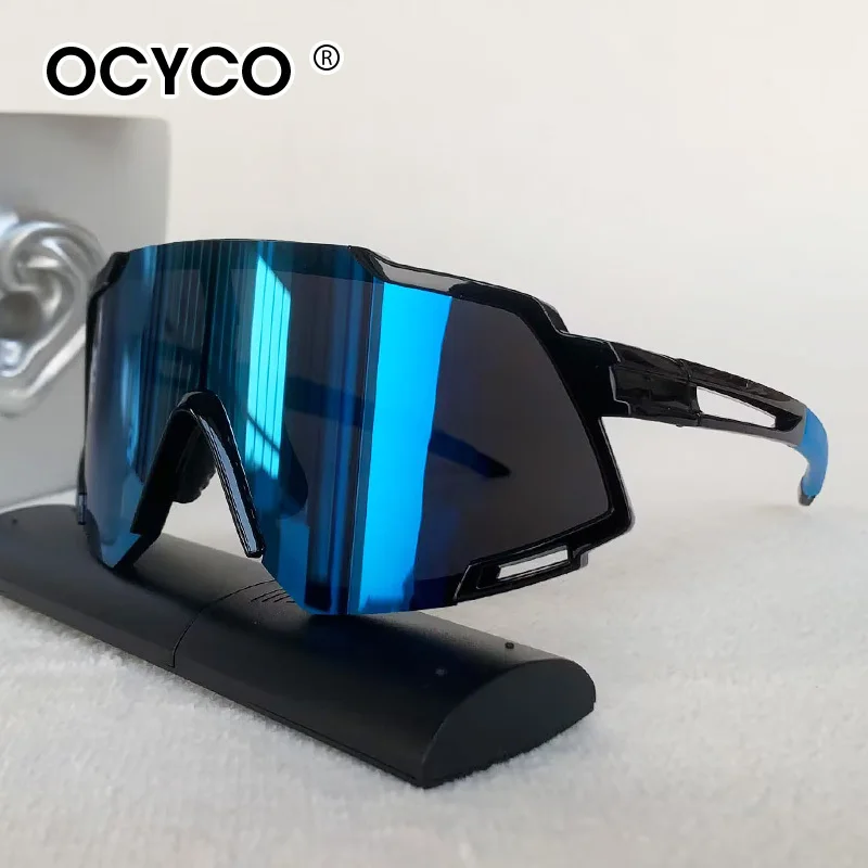 Neu im Jahr 2025, halbrandlose Sport-Sonnenbrille, Outdoor-Marke, übergroßer Spiegel, Herrenbrille, Damen, trendiges Dekor, Fahrrad-Sonnenbrille Image