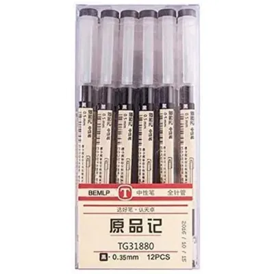 12 PCS Gel Ink Pen Extra fine point pens Ballpoint pen 0.35mm Black For japanese Office School Stationery Supply