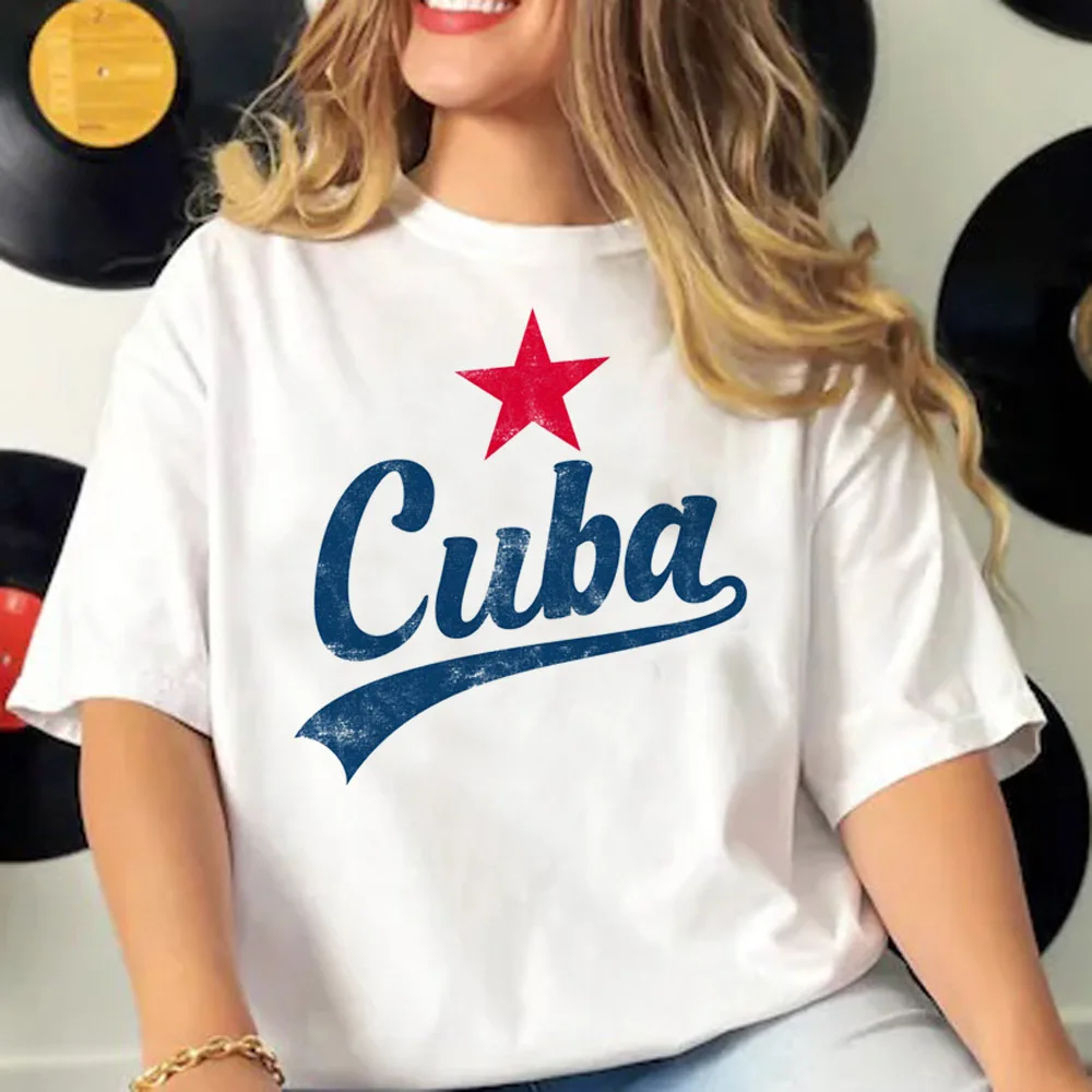 Kuba T-Shirt Damen Streetwear Sommer T-Shirt weibliche Streetwear Kleidung