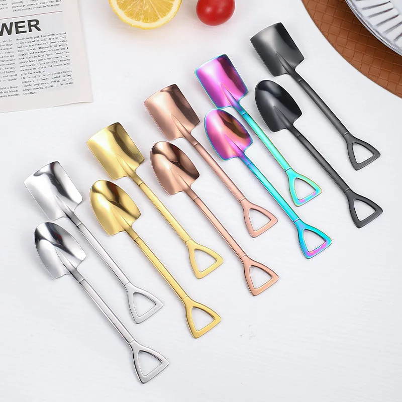 Edelstahl Schaufel Löffel Kreative Wassermelone Eis Kaffee Dessert Löffel Kreative Form Schaufel Löffel für Küche Image