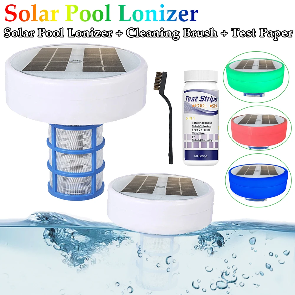 Kupfer-Pool-Ionisator-Schwimmer hält Poolreiniger und klarer Solar-Pool-Ionisator aus Kupfer, 85 % weniger Chlor, automatischer Schalter bis zu 35000 Gallonen Image
