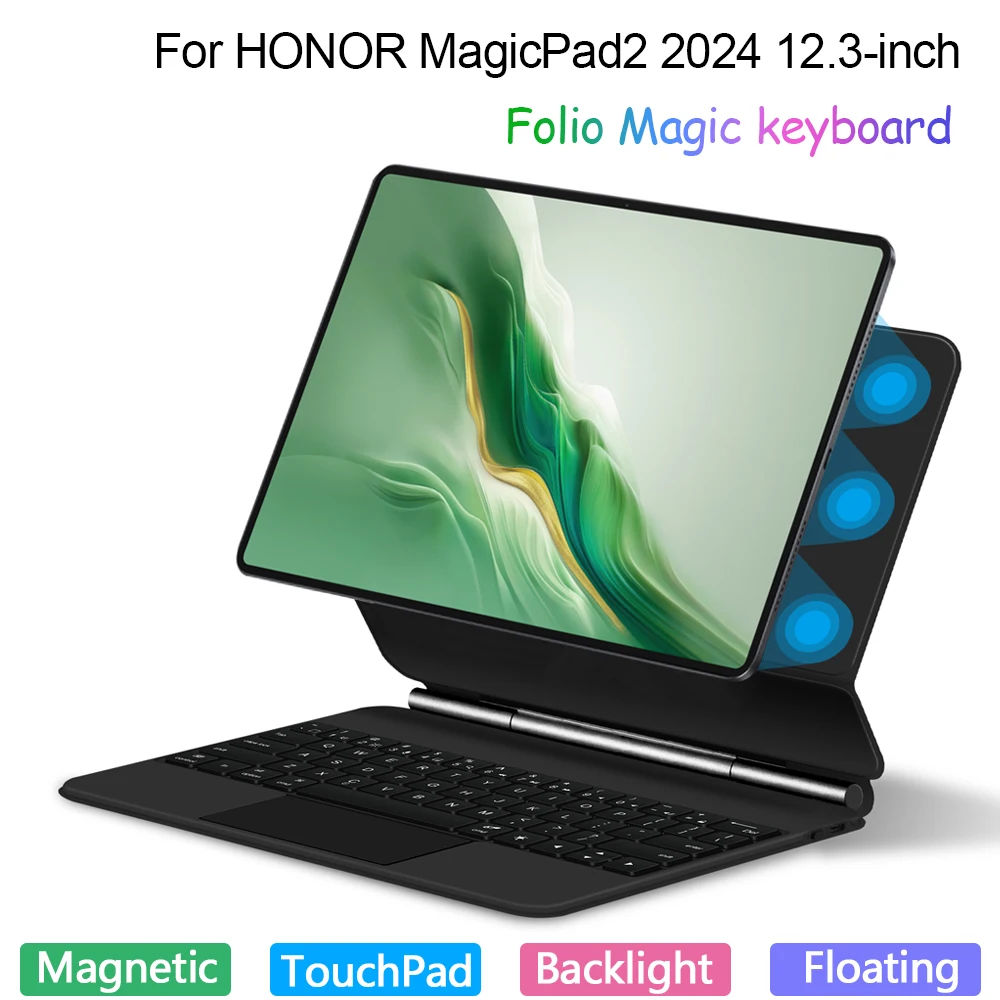 Folio Magic Tastatur für HONOR MagicPad2 12,3 Zoll ROD2-W09 2024 MagicPad 2 12,3 Zoll Gehäuse Portugiesisch Spanisch Arabisch Smart Keyboard Image