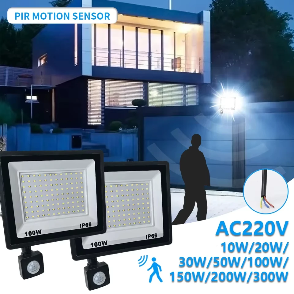LED PIR Motion Sensor/KEIN Sensor Flutlicht Wand Licht Outdoor 3 Farbe AC220V IP66 Wasserdichte LED Strahler Reflektor für Garten