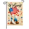 G128 12x18IN Welcome Patriotic Gnome Garden Flag Double Sided Independence Day Garden Decoration