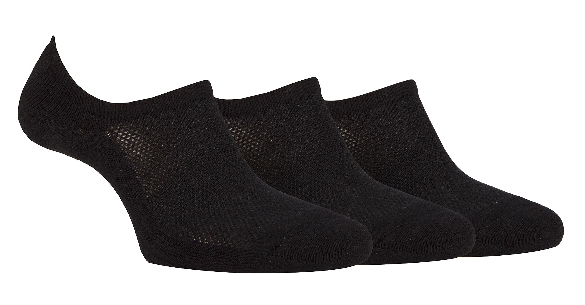Damen Bamboo No Show Socken | Jeep | Atmungsaktiv Anti Blister gepolstert unsichtbare Socken mit Anti-Rutsch-Ferse Grip - Schwarz Image