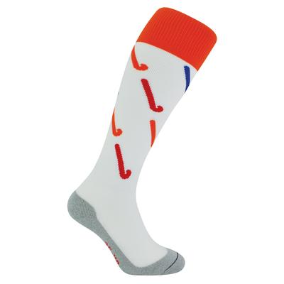 Hockeysocken mit coolem Hockeyschläger-Design | Hingly | Herren & Damen | Ideal für den Sport - Weiß Image