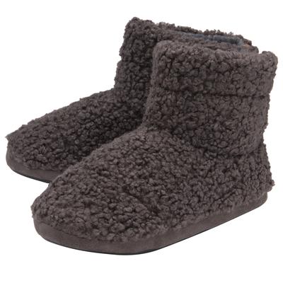 DUNLOP - Herren Pelz-Sherpa-Gedächtnis-Schaumstoff-Slipper-Stiefel (8, Holzkohle) Image