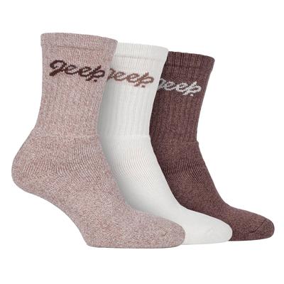 Womens Wandern Boot Socken | Jeep | Damen gerippt Outdoor gepolsterte Socken mit verstärkter Ferse und Spitze - Tan / Creme