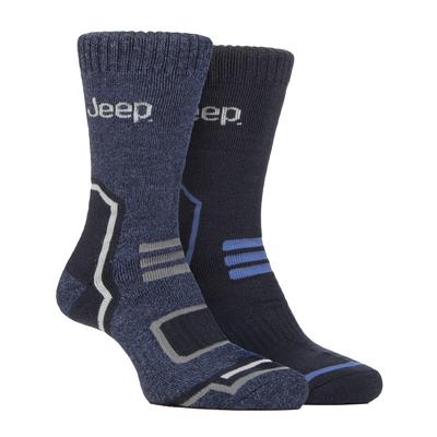 Mens Thermal Winter Socken | Jeep | Thick Ribbed Design Warm gestrickt Boot Socken | Chunky Performance Socken - Navy / Blau