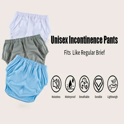 1pc soft TPU diaper cover, high waist solid color briefs for teens&adult,washable reusable