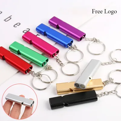 50PCS Custom Logo Whistle Soccer Outdoor High Decibel Portable Aluminum Dual Frequency Wilderness