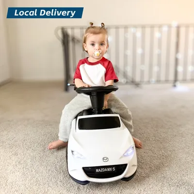 Kids Push Car for Toddlers, Licensed Mazda Toddler Car, Ride on Toy with Horn, Music, Lights, Under