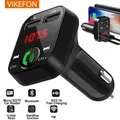 Ricevitore Bluetooth per auto Trasmettitore FM Adattatore audio wireless Lettore MP3 vivavoce Caricatore rapido per auto doppio USB Kit per auto Bluetooth