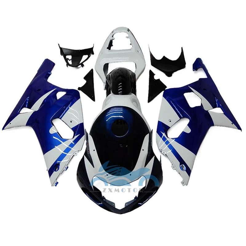 Kit carena in plastica ABS per SUZUKI GSXR600 750 K1 01 02 03 GSXR 600 GSXR750 2001 2002 2003 Serbatoio carburante Blu Bianco Set carrozzeria