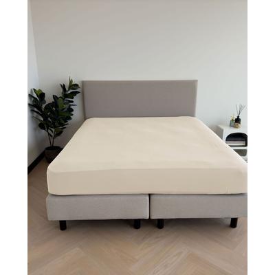 Spannbettlaken KAYORI "Emma", beige (natur), B:180cm L:200cm, Mako-Satin, Obermaterial: 100% Baumwolle, Laken, 100% Baumwollsatin Image