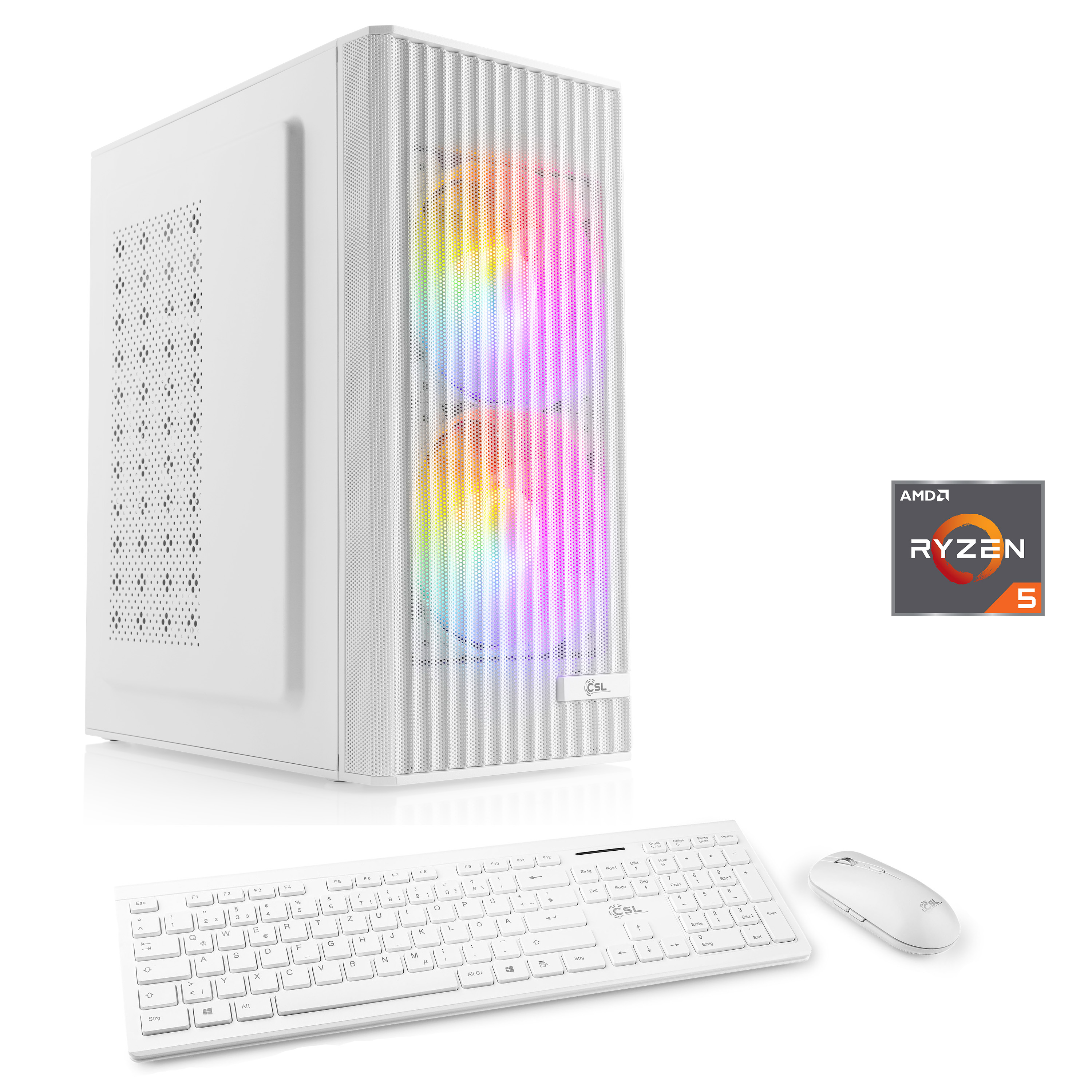 CSL PC "Spectrum V26321", weiß, Microsoft Windows 11 Home (64 Bit), 32 GB RAM 1.000 GB SSD, Desktop-PCs, PC