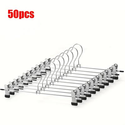 TEMU 50pcs Of Short Skirt/pants Hangers With Clips For Jeans, Metal Pant Hangers. Image