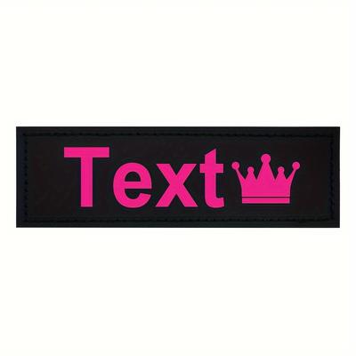 TEMU Customizable 2-pack Polyester Dog Harness Patches With Personalized Pet Name & Information Icons - Hand Washable, Durable Attachments For Dog Harnesses & Collars Image