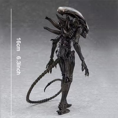 TEMU Black Pvc Articulated Figure - Reptilian Creature Collectible Doll With Suction Cup Base For Display & Horror-themed Decor, Figure | Reptilian Design | Pvc Collectible,