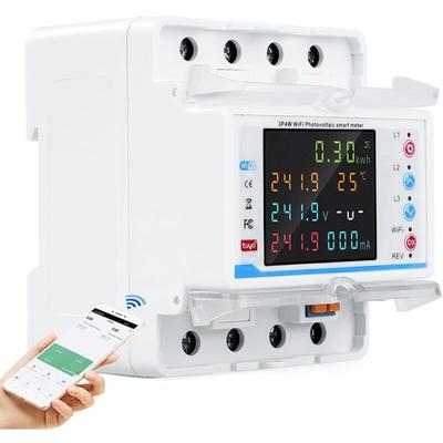 WLAN-Stromzähler, Dreiphasenverbrauch, 100 a, 380 v ac, Smart Meter, Zweiwege-WLAN-Stromzähler mit Image