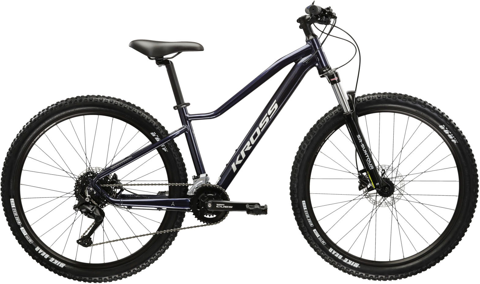 Mountainbike KROSS "Damen Hardtail Lea 5.0" Gr. 43, blau (blau, schwarz), Fahrräder, 43cm, 29 Zoll (73,66cm) hinten: 29 Zoll (73,66cm) Image