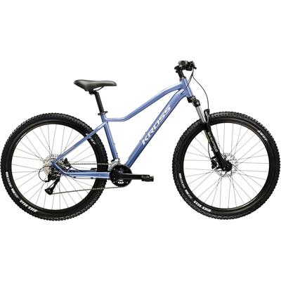 Mountainbike KROSS "Damen Hardtail Lea 4.0" Gr. 36, blau (blau, schwarz), Fahrräder, 36cm, 27,5 + Zoll (69,85cm) hinten: 27,5 + Zoll (69,85cm)