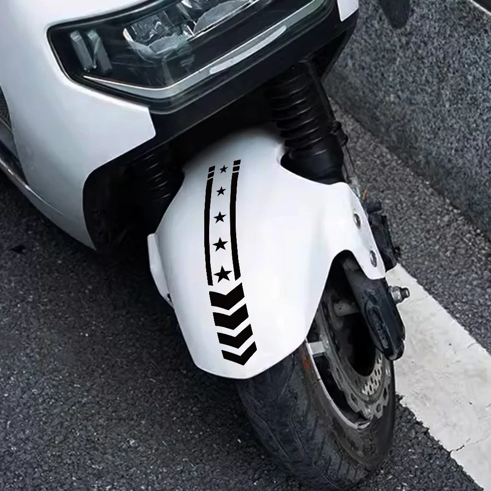 Motorrad Kotflügel Aufkleber Stern Pfeil Streifen Front Verkleidung Vinyl Aufkleber wasserdicht Dekor Motorrad Sicherheit Fahr zubehör Image