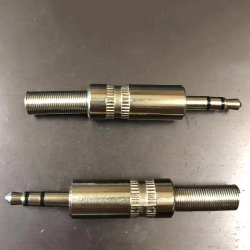 5 Stück Lötdrahtklemmen 3,5 mm Stereo-Stecker 3,5 mm 3-poliger Stereo-Metallstecker 3,5 Stecker- und Klinkenadapter Image