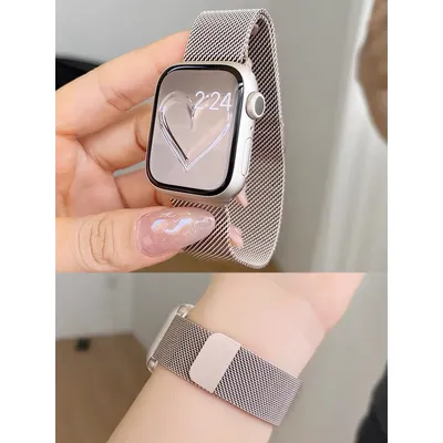Milanaise-Armband für Apple Watch Band 44 mm 40 mm 45 mm 49 mm 41 mm 38 mm 42 44 mm Armband iWatch Serie 9 6 5 SE 7 8 10 Ultra 2 Band Image