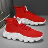 Stricken Rote Turnschuhe Unisex Atmungsaktive High Top Socken Schuhe Mann Sport Schuhe Anti-slip Plattform Männer Casual Turnschuhe Plus größe 36-48