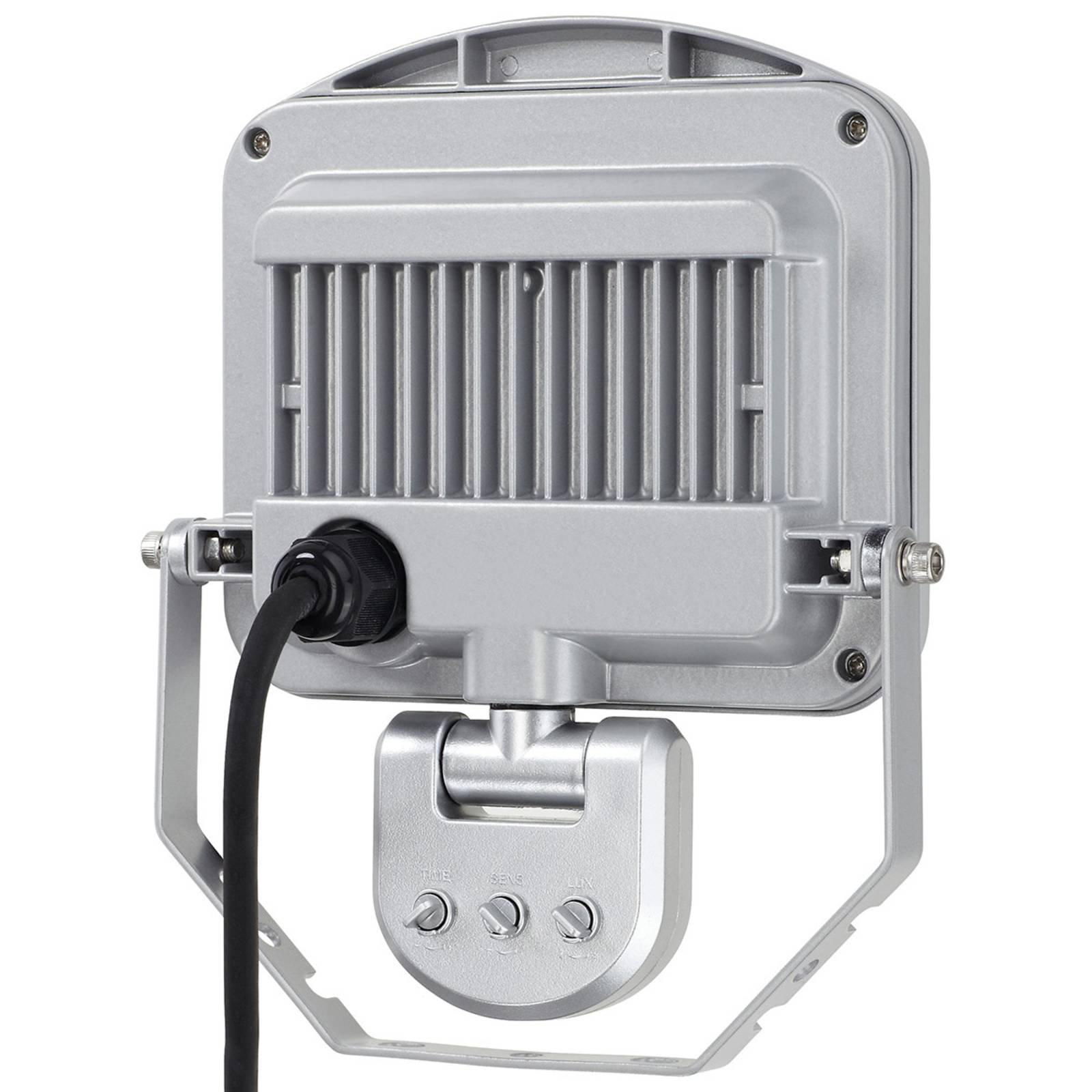 Ledino Strahler Charlottenburg Sensor silber 20W 3.000K, alu / grau / zink, Aluminium, Modern, LED Außenleuchte