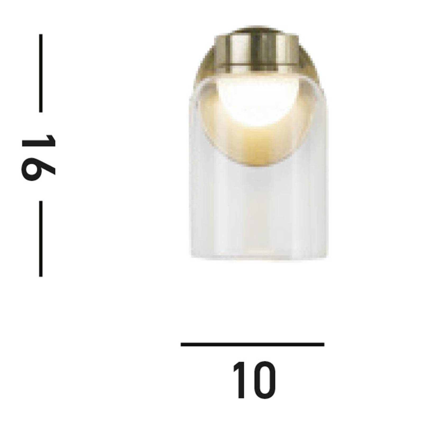 Searchlight Wandlampe Highball, messing / gold, für Badezimmer, Metall, Wandleuchte, Wandlampe Bad