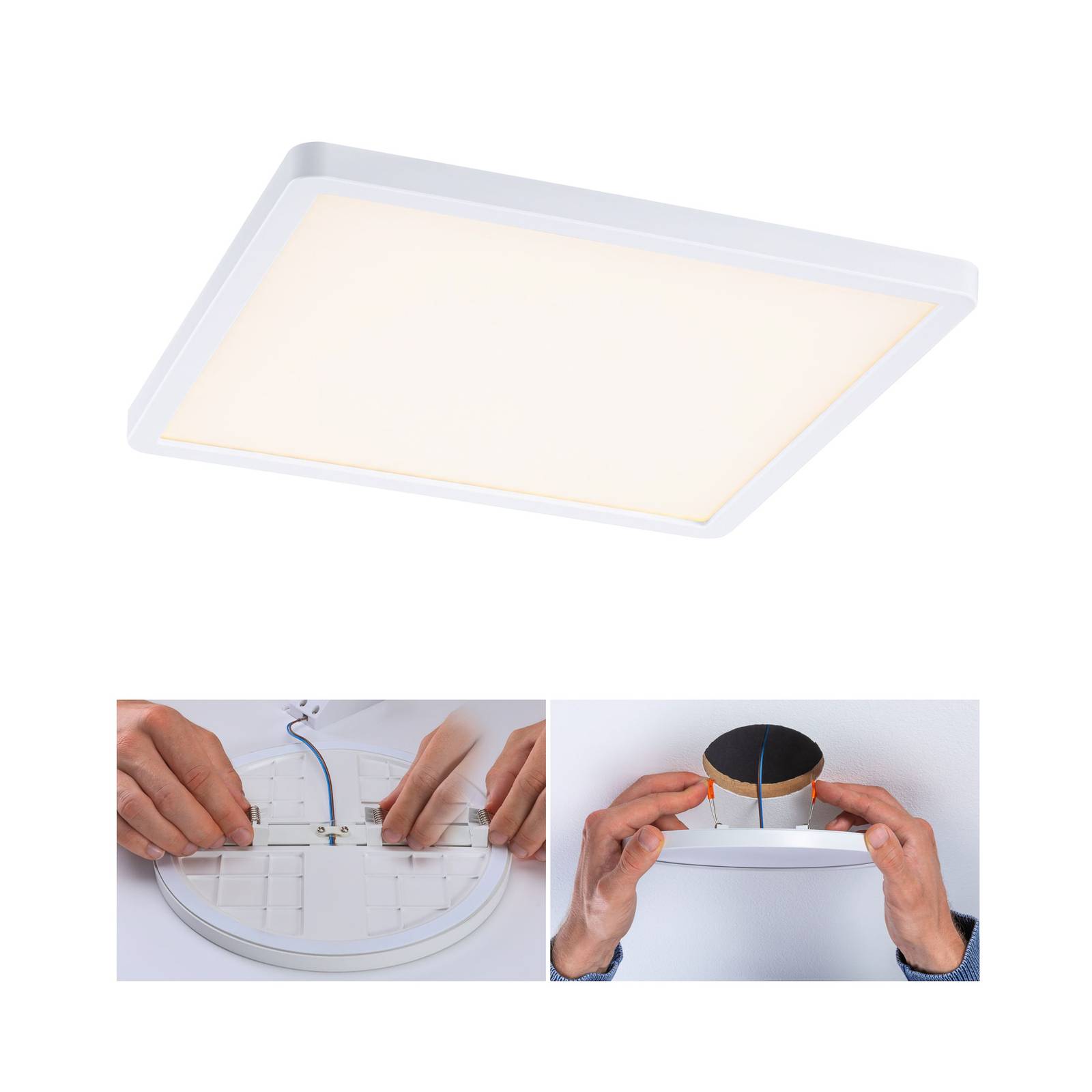 Paulmann Panel Areo 830 eckig weiß 3stepdim 23cm Areo, dimmbar, weiß / opal, für Wohn- / Esszimmer, Kunststoff, Modern