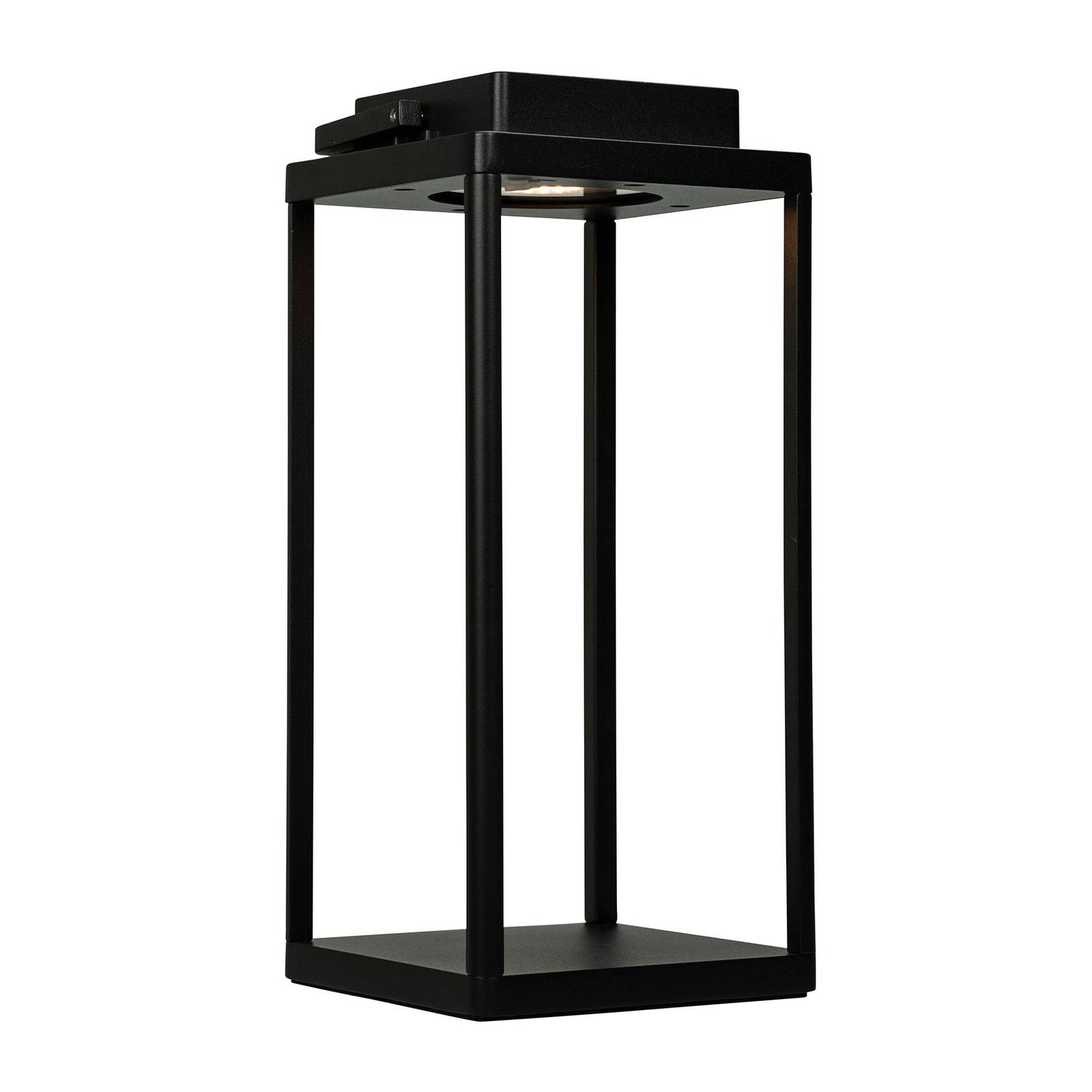 Dyberg Larsen Lucca LED-Akku-Laterne, Höhe 34 cm Lucca, dimmbar, schwarz, Aluminium