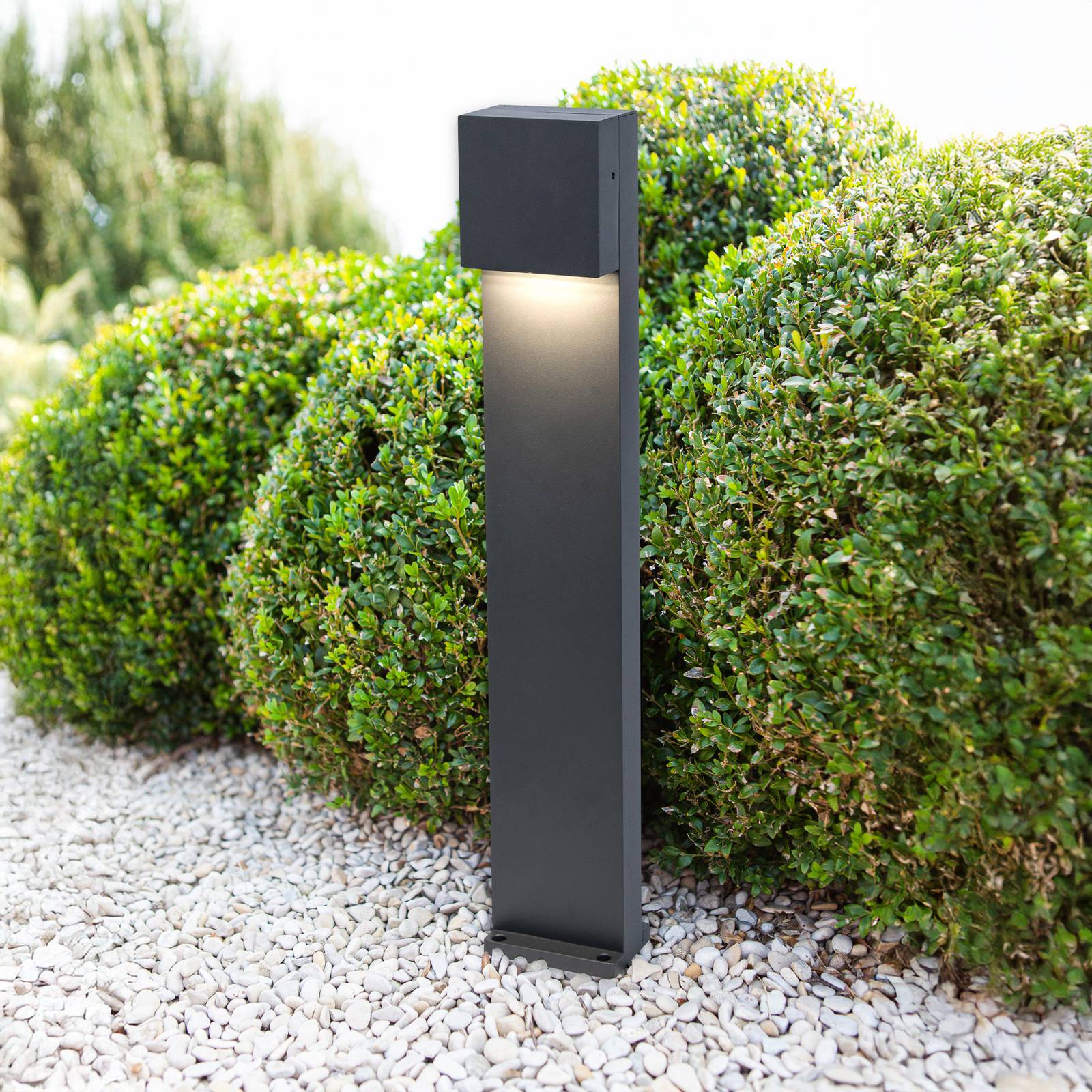 LUTEC LED Wegeleuchte Gemini FX, schwarz, Aluminium, Modern, LED Außenleuchte