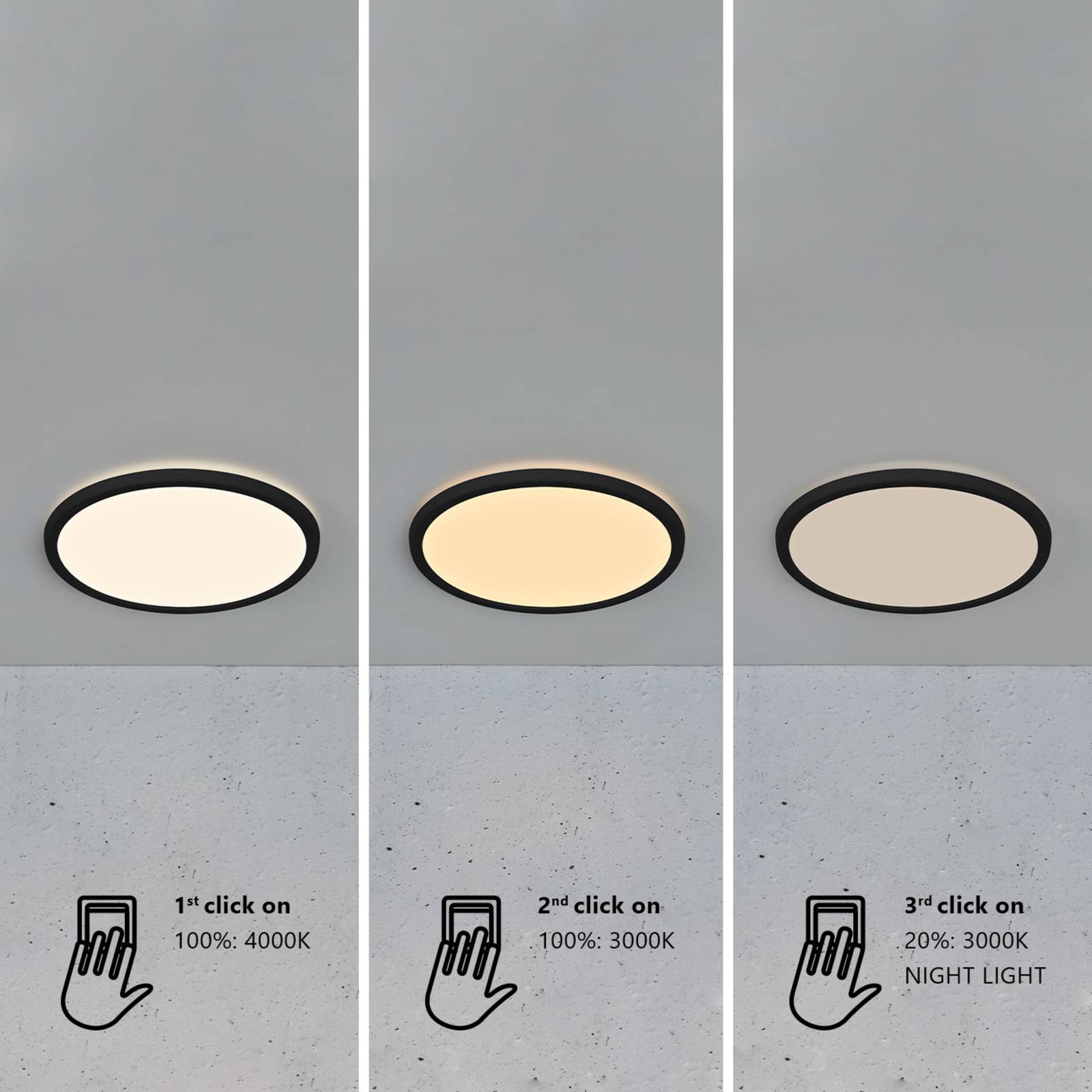 Nordlux LED Deckenlampe Oja 29, schwarz, für Badezimmer, Kunststoff, LED Deckenleuchte