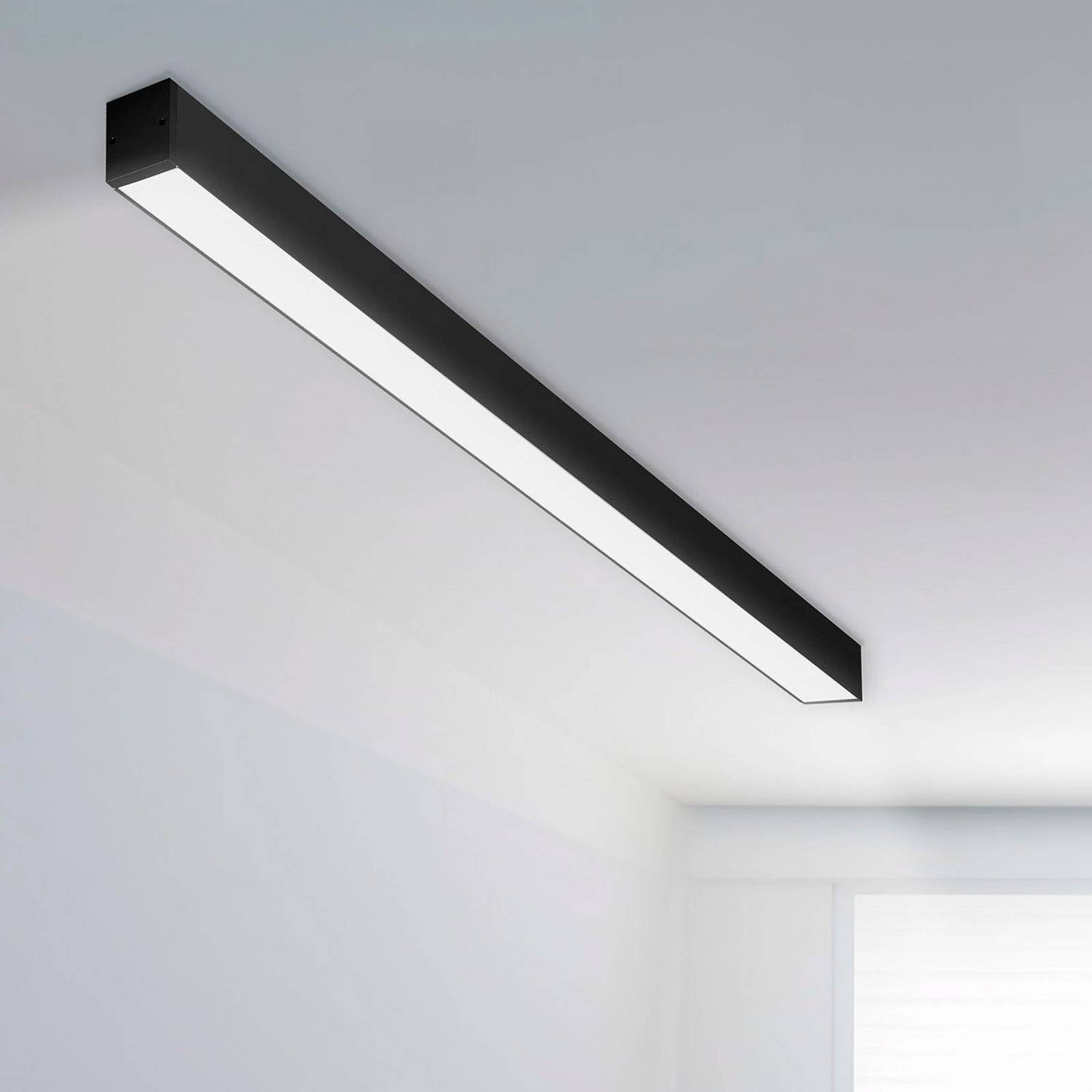 The Light Group SLC LED-Deckenleuchte Click für Länge 56 cm, schwarz, CCT Click, dimmbar, schwarz, für Wohn- / Esszimmer, Aluminium, Modern, Lichtleiste