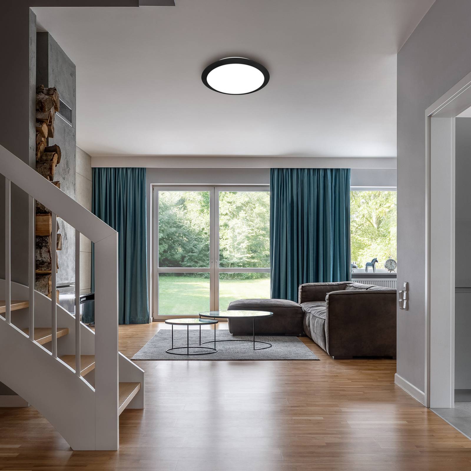 Briloner LED Außendeckenleuchte 3766015/3766018, schwarz, Kunststoff, LED Deckenleuchten