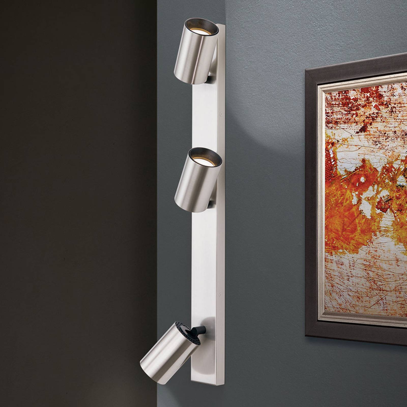 ORION Spot Sean, dreiflammig Spot, dimmbar, alu / grau / zink, für Wohn- / Esszimmer, Metall, Modern, Strahler