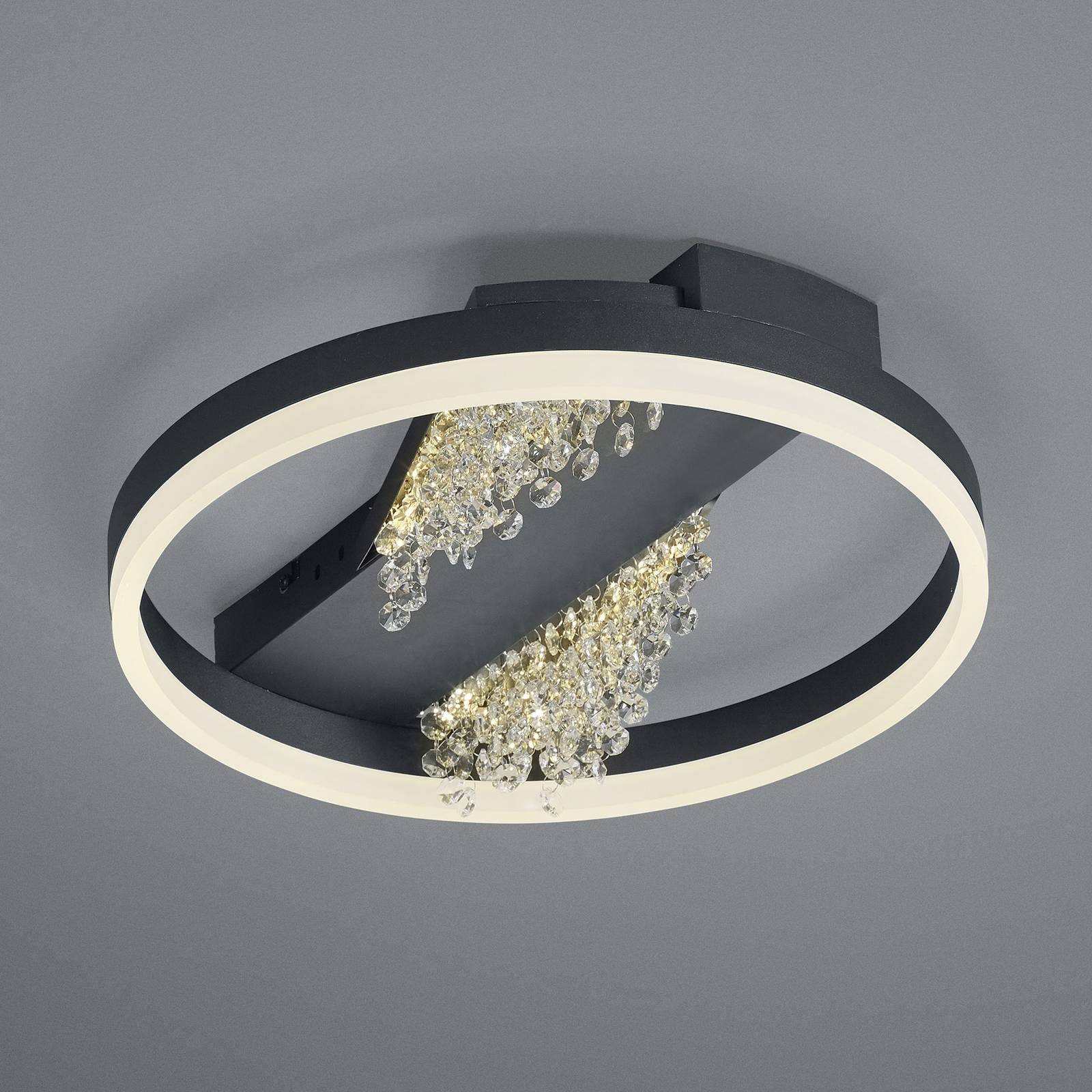 HELL LED Deckenlampe Dunja, dimmbar, schwarz, für Wohn- / Esszimmer, Metall, Modern, LED Deckenleuchte