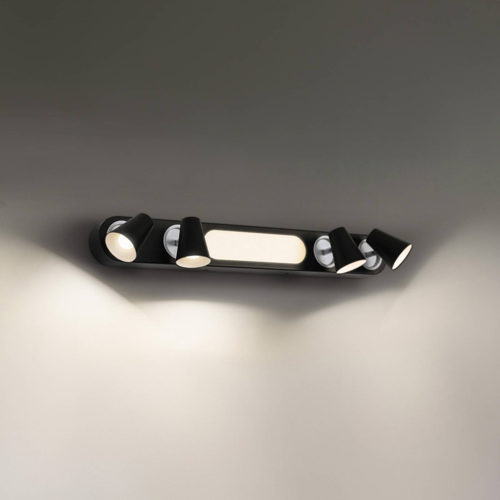 LEDVANCE LED-Deckenleuchte Neptune, 4 Spots, schwarz Neptune, schwarz, für Wohn- / Esszimmer, Metall, LED Deckenlampe