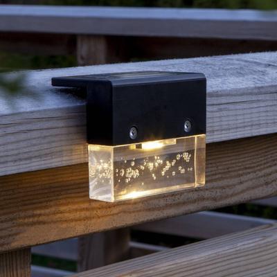 STAR TRADING LED-Solarleuchte Bubbly Fence, schwarz, Kunststoff, 4er-Set Fence, schwarz, Kunststoff, Modern, Solarleuchte außen Image