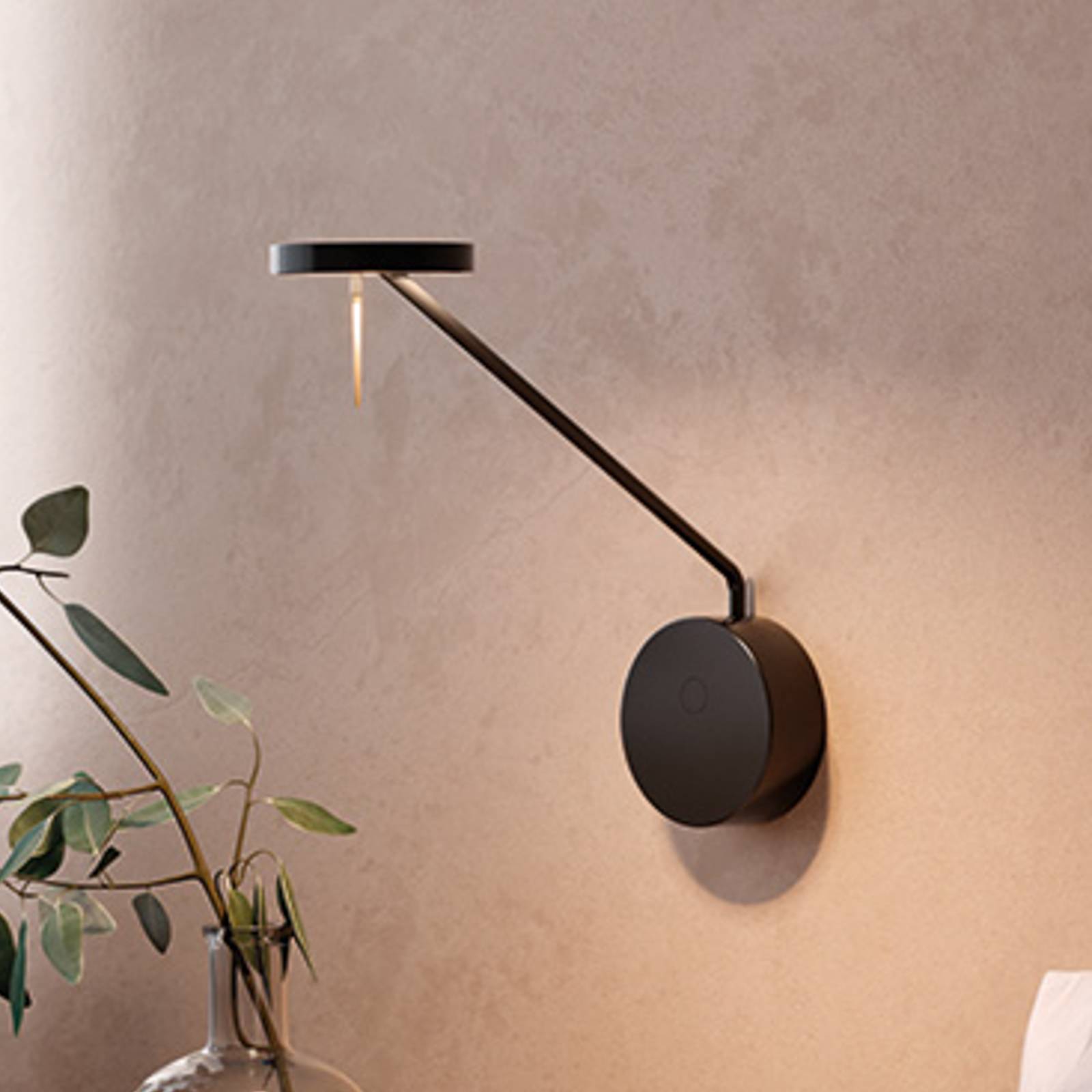 LEDS-C4 Wandlampe Invisible Reader, schwarz, für Wohn- / Esszimmer, Aluminium, Modern, LED Wandleuchte, Wandlampe Innen